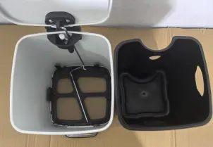 Відро для сміття з плавним закриттям квадратне Zerix Kubix-TC0106 White 6 л (колір білий) (ZX6109) №26