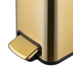 Мусорное ведро с плавным закрытием прямоугольное Mixxus Premium Quadro-TC0105 Brushed Gold 5 л (цвет матовое золото) (MI8394) №2