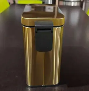 Мусорное ведро с плавным закрытием прямоугольное Mixxus Premium Quadro-TC0105 Brushed Gold 5 л (цвет матовое золото) (MI8394) №5
