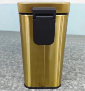 Мусорное ведро с плавным закрытием прямоугольное Mixxus Premium Quadro-TC0105 Brushed Gold 5 л (цвет матовое золото) (MI8394) №11