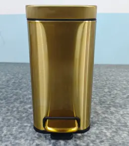 Мусорное ведро с плавным закрытием прямоугольное Mixxus Premium Quadro-TC0105 Brushed Gold 5 л (цвет матовое золото) (MI8394) №16