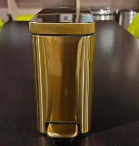 Мусорное ведро с плавным закрытием прямоугольное Mixxus Premium Quadro-TC0105 Brushed Gold 5 л (цвет матовое золото) (MI8394) №24