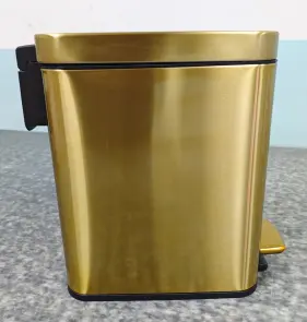 Мусорное ведро с плавным закрытием прямоугольное Mixxus Premium Quadro-TC0105 Brushed Gold 5 л (цвет матовое золото) (MI8394) №26