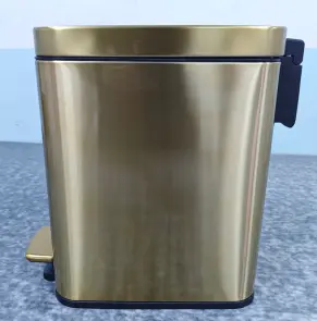 Мусорное ведро с плавным закрытием прямоугольное Mixxus Premium Quadro-TC0105 Brushed Gold 5 л (цвет матовое золото) (MI8394) №30