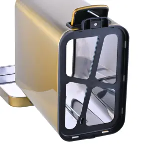 Мусорное ведро с плавным закрытием прямоугольное Mixxus Premium Quadro-TC0105 Brushed Gold 5 л (цвет матовое золото) (MI8394) №32