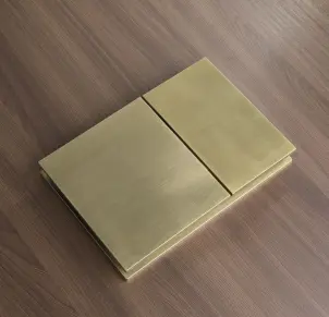 Панель змиву Koer KT-0610-12 240x160x32mmmm пластикова, кнопка квадратна (колір матове золото) (KR6137) №2