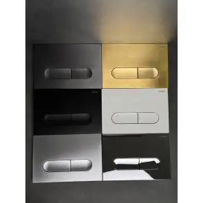 Панель змиву Koer KT-0608-01 240x160x10mm пластикова, кнопка закруглена (колір хром) (KR6124) №7