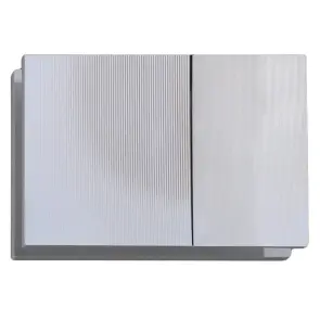 Панель смыва Koer KT-0610-STR-01 240x160x32mmmm пластиковая, квадратная кнопка (цвет хром с линейной структурой) (KR6147) №1