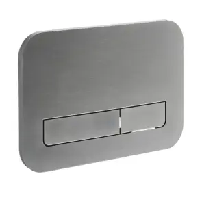 Панель змиву Koer KT-0609-07 240x160x7mm пластикова, кнопка лінійна (колір графіт) (KR6133) №1