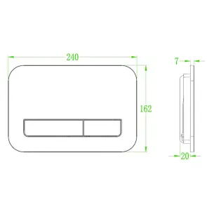 Панель змиву Koer KT-0609-07 240x160x7mm пластикова, кнопка лінійна (колір графіт) (KR6133) №3