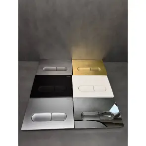 Панель змиву Koer KT-0608-12 240x160x10mm пластикова, кнопка закруглена (колір матове золото) (KR6126) №7