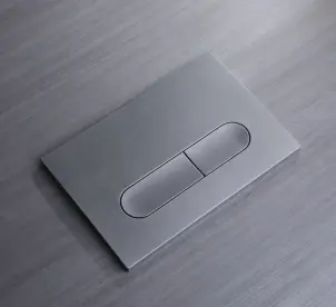 Панель змиву Koer KT-0608-07 240x160x10mm пластикова, кнопка закруглена (колір графіт) (KR6128) №2