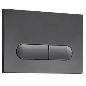 Панель змиву Koer KT-0608-07 240x160x10mm пластикова, кнопка закруглена (колір графіт) (KR6128) №3