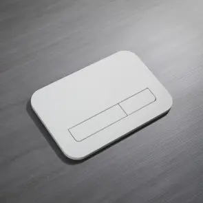 Панель змиву Koer KT-0609-03 240x160x7mm пластикова, кнопка лінійна (колір білий) (KR6129) №2