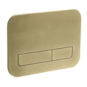 Панель змиву Koer KT-0609-12 240x160x7mm пластикова, кнопка лінійна (колір матове золото) (KR6132) №1