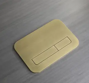 Панель змиву Koer KT-0609-12 240x160x7mm пластикова, кнопка лінійна (колір матове золото) (KR6132) №2