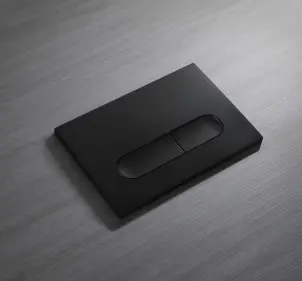 Панель змиву Koer KT-0608-05 240x160x10mm пластикова, кнопка закруглена (колір чорний матовий) (KR6125) №3