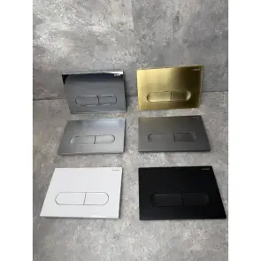 Панель змиву Koer KT-0608-05 240x160x10mm пластикова, кнопка закруглена (колір чорний матовий) (KR6125) №7