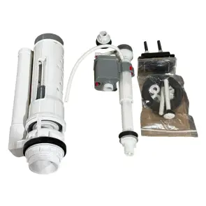 Комплект арматури: MIXXUS BUTTON-1803-1/2" СПУСКНА 2-х кнопочна + НАПОВНЮВАЛЬНА з НИЖНІМ підведенням, пластикове різьблення 1/2" (MI8412) №1