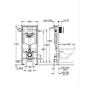 Комплект для унітазу Grohe Rapid SL 3в1, висота інсталяції 1,13 м (39939000) №2