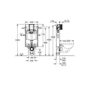 Модуль інсталяційний для підвісного унітаза Grohe Uniset (39165000) №2