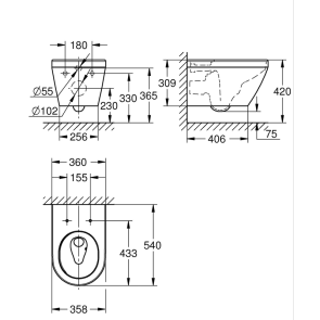 Унітаз настінного монтажу Grohe Euro Ceramic (102485SH00) №5
