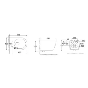 Унитаз подвесной Mixxus Ellipse-0310-T3 480х360х340mm система смыва Tornado 3.0 (MI8426) №14