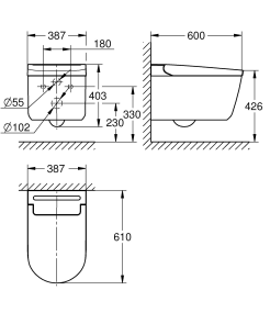 Унитаз-биде Grohe Sensia Pro настенный (36508SH0) №8