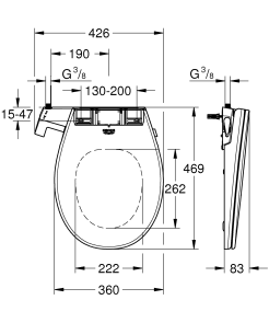 Крышка-биде Grohe Bau Ceramic (39648SH0) №3