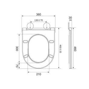 Сидіння-кришка для унітазу Mixxus Premium Seat Cover Bevel-2007 460х360х30mm дюропластове швидкознімне з мікроліфтом (MP6717) №2