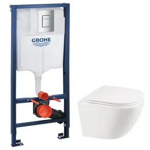 Комплект Grohe Set Унітаз ELLIPSE-0301-R + Інсталяція Grohe Rapid SL 38772001 (38772001ELLIPS0301R) №1