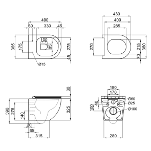 Комплект Grohe Set Унітаз ELLIPSE-0301-R + Інсталяція Grohe Rapid SL 38772001 (38772001ELLIPS0301R) №14