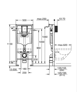 Комплект Grohe Set Унітаз ELLIPSE-0301-T3 + Інсталяція 38536001 + панель 38732000 (38536001ELLIPS0301T3) №9