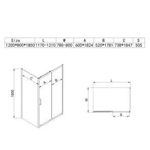 Душова кабіна з низьким піддоном Mixxus HARD SCT01-120x80x198-TR Chrome NEW прозоре скло 5мм (MI8428) №4