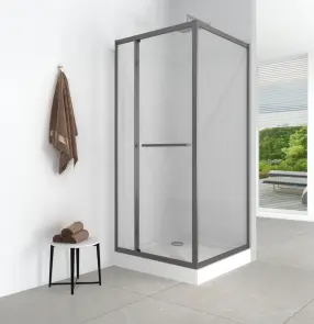 Душова кабіна з низьким піддоном Mixxus Style SCT01-90x90x200-TR Graphite прозоре скло 6мм (MI8432) №3