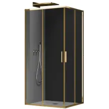 Душова кабіна без піддону Koer SR SC10-90x90x195-TR-12 прозоре скло Easy Clean 6мм, матове золото (KR5943)
