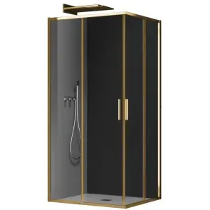 Душова кабіна без піддону Koer SR SC10-90x90x195-TR-12 прозоре скло Easy Clean 6мм, матове золото (KR5943) №1