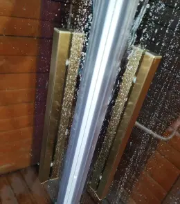 Душова кабіна без піддону Koer SR SC10-90x90x195-TR-12 прозоре скло Easy Clean 6мм, матове золото (KR5943) №2