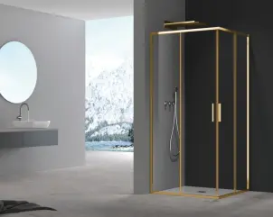 Душова кабіна без піддону Koer SR SC10-90x90x195-TR-12 прозоре скло Easy Clean 6мм, матове золото (KR5943) №15