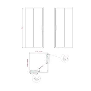 Душова кабіна без піддону Koer SR SC10-90x90x195-TR-12 прозоре скло Easy Clean 6мм, матове золото (KR5943) №19