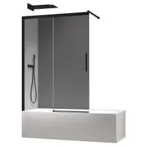 Шторки стеклянные на раздвижные ванны Koer SR BS06-120x150-TR-07 прозрачное стекло Easy Clean 6мм, графит (KR5947)