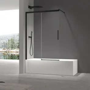 Шторки стеклянные на раздвижные ванны Koer SR BS06-120x150-TR-07 прозрачное стекло Easy Clean 6мм, графит (KR5947) №6