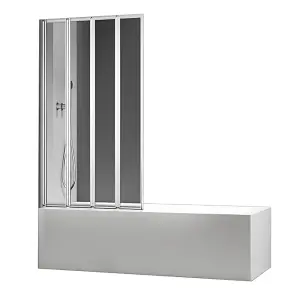Шторки скляні на ванну складні Koer SR BS07-80x140-TR-01 прозоре скло Easy Clean 4мм, хром (KR5948) №1