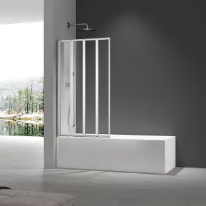 Шторки скляні на ванну складні Koer SR BS07-80x140-TR-01 прозоре скло Easy Clean 4мм, хром (KR5948) №2
