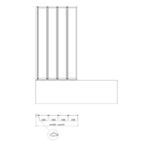 Шторки скляні на ванну складні Koer SR BS07-80x140-TR-01 прозоре скло Easy Clean 4мм, хром (KR5948) №3