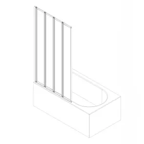 Шторки скляні на ванну складні Koer SR BS07-80x140-TR-01 прозоре скло Easy Clean 4мм, хром (KR5948) №7