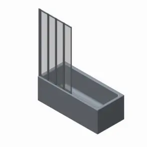 Шторки скляні на ванну складні Koer SR BS07-80x140-TR-01 прозоре скло Easy Clean 4мм, хром (KR5948) №10