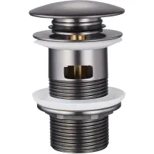 Донний клапан для раковини з переливом Zerix BV-09 GRAY 1 1/4" автоматичний Click-Clack (Колір графіт) (MY0415)
