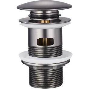 Донний клапан для раковини з переливом Zerix BV-09 GRAY 1 1/4" автоматичний Click-Clack (Колір графіт) (MY0415) №1