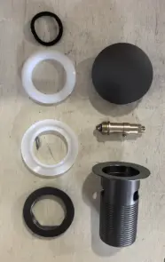 Донний клапан для раковини з переливом Zerix BV-09 GRAY 1 1/4" автоматичний Click-Clack (Колір графіт) (MY0415) №3
